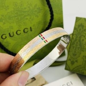 tricolor red and green bar bracelet-Gucci