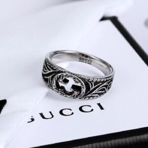 Double G hollow ring (narrow version)-Gucci
