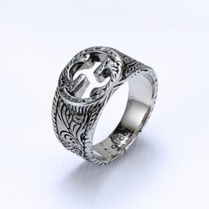 Double G hollow ring (wide version)-Gucci