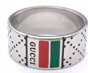 Gucci ring with red and green bars, wide version