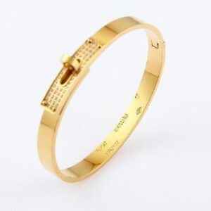 button bracelet with diamond high version-Hermes