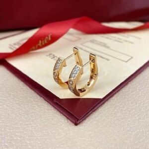 new two-row earrings with main diamonds-Cartier