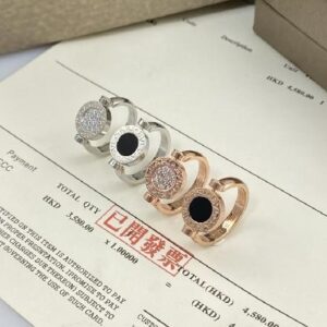black shell full diamond ring-Bulgari
