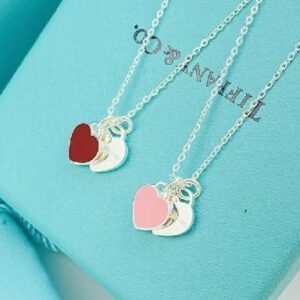 double heart pendant necklace-Tiffany