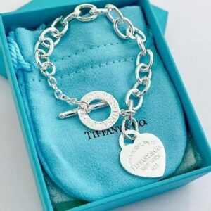 heart-shaped platinum bracelet-Tiffany