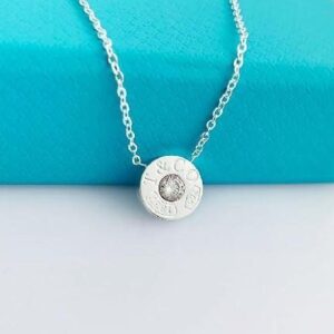 round diamond platinum necklace-Tiffany