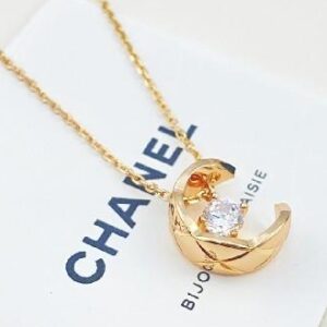 pineapple half circle necklace-Chanel