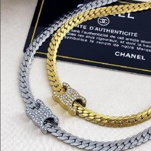 Double C Full Diamond Necklace [Snake Bone Necklace]