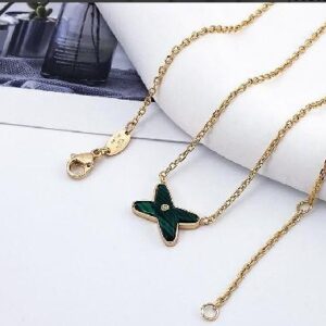 Forked Shell Necklace [Green Shell]-Chanel