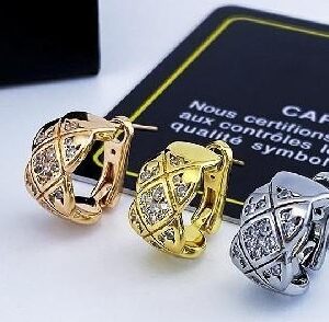 Pineapple Earrings - Half Diamond-Chanel